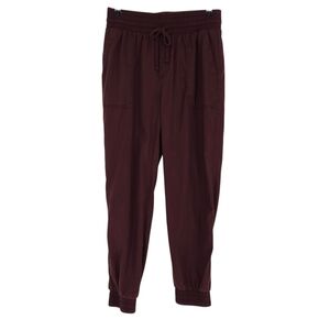 A New Day Jogger Pants Burgundy High Rise Pull On Stretch Waist Medium